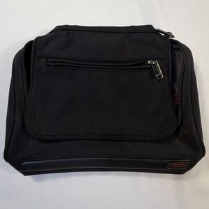 Tumi Alpha Black Ballistic Nylon Hanging Toiletry Dopp Bag